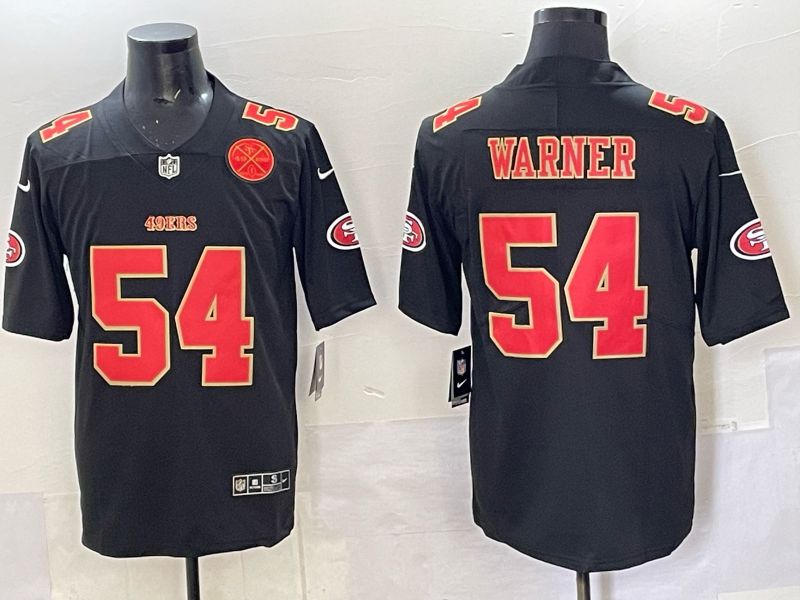 Men San Francisco 49ers #54 Warner Black gold Nike Limited NFL 2025 Jersey style 08->san francisco 49ers->NFL Jersey